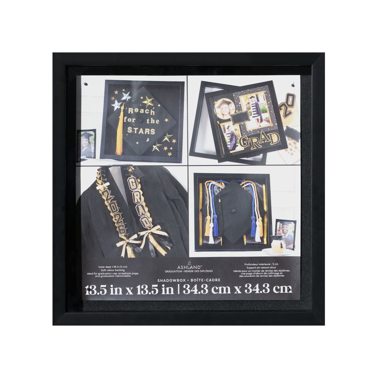 13.5" x 13.5" Black Shadowbox, Graduation by Ashland®